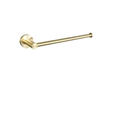 Imagem de Kit de banheiro dourado escovado - Suporte para toalhas de parede - Aço inoxidável, anel para toalhas