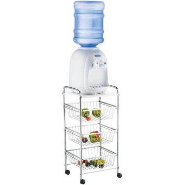 Imagem de Fruteira de Chão Alta Três Andares Tampo de MDF resistente - Schmitt