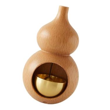 Imagem de XLWLLNJ Gourd Shopkeepers Bell Abra a campainha para abertura da porta Presente Presentes Decoração Carrilhão de vento para negócios Geladeira Porta de, Marrom Claro