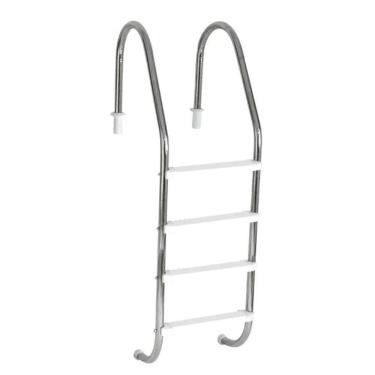 Imagem de Escada para Piscina Tradicional 2" em Aço Inox 4 Degraus Anatômicos em ABS - Sodramar