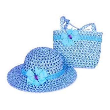Imagem de Bolsa Bolsinha Infantil Menina + Chapéu De Praia - oem