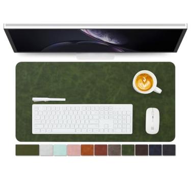 Imagem de Tapete de mesa de couro envelhecido - Almofada de mesa de poliuretano antiderrapante para escritório e casa - Organização de mesa e acessórios - Ideal para mouse pad grande e tapetes de mesa em cima