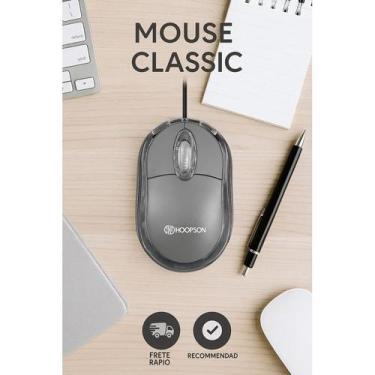 Imagem de Mouse USB Óptico 1200 DPI Leve Ergonômico Silencioso Plug & Play para 