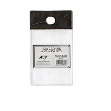 Imagem de Crachá Identificador P/ Automóvel Acp Preto- 10 Unidades