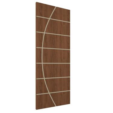 Imagem de Kit 2 Portas De Madeira Frisada U.v 210cm X 80cm - R20c Imbuia