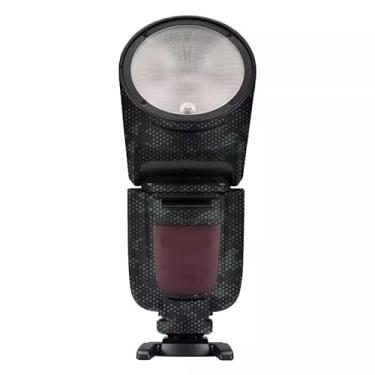 Imagem de Adesivo de flash para câmera antiarranhões para Godox V1 Pro Flash estroboscópico protetor de vinil protetor corporal decalque de revestimento V1 Pro (Mamba Green)