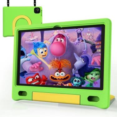 Imagem de Tablet infantil VNEIMQN 10.1" Android 14 64GB WiFi Bluetooth Verde