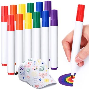 Imagem de Fullhawl Pacote com 12 marcadores de tecido arco-íris bandeira do orgulho cores canetas de pintura decoração camiseta sapato para roupas lona marcadores arco-íris para LGBT gay lésbica orgulho dia