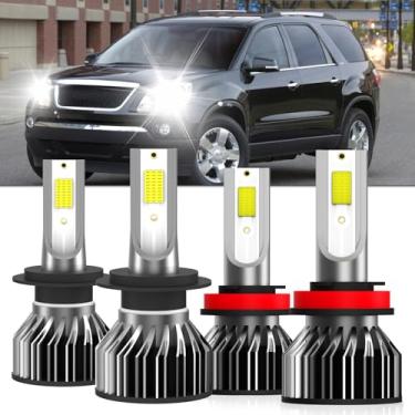 Imagem de XG Glitter Luzes adequadas para GMC Acadia 2007 2008 2009 2010 2011 2012, farol alto H7 H11 farol baixo, luz branca de alta potência 6500K, Plug & Play, pacote com 4