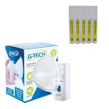 Imagem de Mini Inalador Nebulizado Rede Vibratoria + Soro Fisiologico - G-Tech