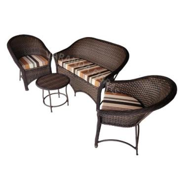 Imagem de Conjunto de Sofá e Poltronas Área Externa Jardim Varanda Varanda Fibra