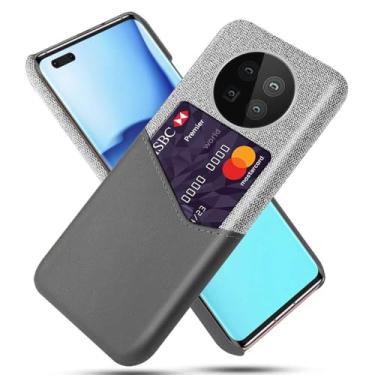 Imagem de Capa para Huawei Mate 40 PRO,Anti-deslizamento,Proteção contra quedas de 360°,Resistência à impressão digital,Tela e caso de couro PU com 1 slot de cartão atrás-Gray