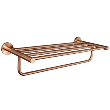 Imagem de Suporte de toalha de parede em aço inoxidável dourado escovado, gancho para roupão de banho, saboneteira, lava-louças, conjunto de banheiro (toalheiro)