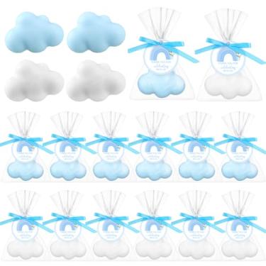 Imagem de Demissle 20 peças de lembrancinhas de sabonete de chá de bebê na nuvem, mini sabonete feito à mão com cartão de agradecimento para convidados festas de Natal, presentes de devolução de casamento