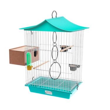 Imagem de Gaiola Calopsita Agapornis Acessórios Brinquedos Vivopet Epóxi Criadeira com Ninho (Verde)