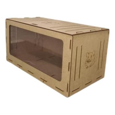 Imagem de Gaiola Terrário para Hamster e Roedores com Comedouro, Marrom