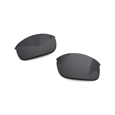 Imagem de Lentes de reposição polarizadas de 1,6 mm para óculos de sol Oakley Flak Jacket OO9008 63 mm, proteção UV, lentes espelhadas escuras, peças de reparo e kit (preto escuro)