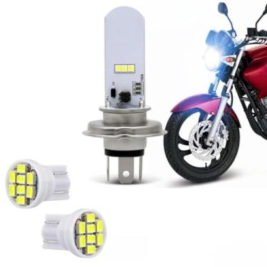 Imagem de Lâmpada Farol Moto Branca Cavalinho (LED 8000K + 2 LEDS PAINEL BRAN)