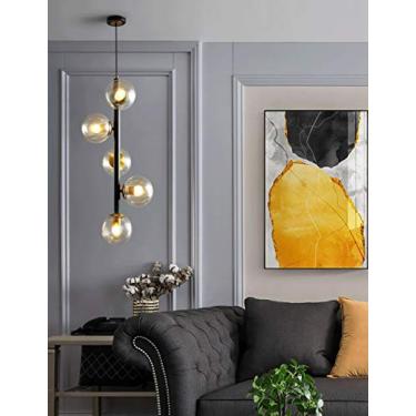 Imagem de Kitchen Faucet 5 Luzes Creative Glass Ballier para sala de estar Multi Lights Stair Spiral Candelier Decorativo Bar Pingente Light Restaurant Bedroom moderno minimalista lâmpada de teto de escada