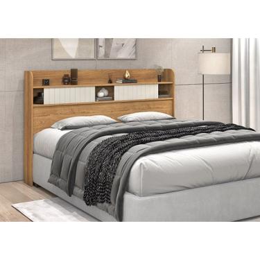 Imagem de Cabeceira Dubai Casal 1.40 Freijó/Off White - Vitamov