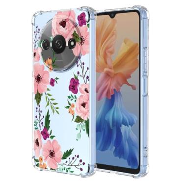 Imagem de RRXSYXL Capa para Xiaomi Poco C61, Capa Redmi A3 4G com estampa floral transparente, capa macia à prova de choque para Xiaomi Poco C61, Redmi A3 4G, flor de cerejeira