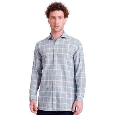 Imagem de Camisa Aramis Masculina Slim Flame Xadrez Azul-Masculino