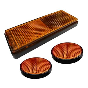 Imagem de KiBcsLic 3x Refletor noturno para motocicleta substitui peças de reposição, refletor de advertência e faixa refletiva para caminhão e reboque, Amarelo