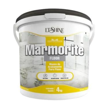 Imagem de Massa De Efeito Mármore Realista Ltshiner Marmorite Piso 4kg Cor Branc
