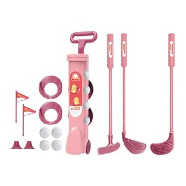 Imagem de MotiveTech Conjunto de Golfe Infantil, Brinquedos de Golfe para Ambientes Internos E Externos, Mini Conjunto de Tacos de Golfe para com Bolas de Go, Rosa