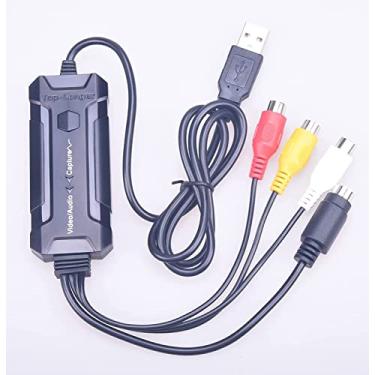 Imagem de Top-Longer Conversor de cassete/fita USB 2.0 para VHS para DVD, cassetes magnéticas, armazenamento de cassetes magnéticas, captura de vídeo com Windows 11/10 e MacOS Ventura 13.0.1 - Versão atualizada