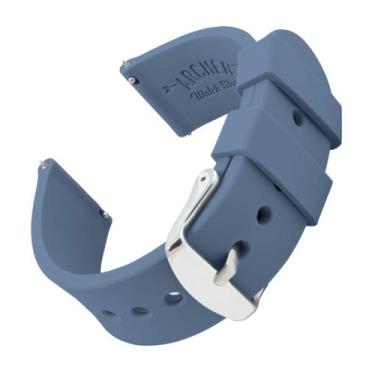 Imagem de Pulseira de relógio Archer Silicone Quick Release 23 mm em aço azul - 
