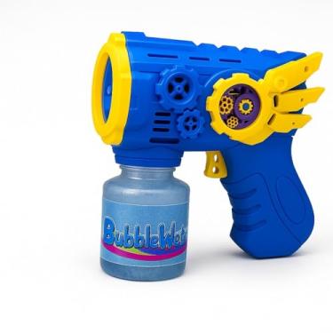 Imagem de Pistola de Bolhas de Sabão com Luz LED, Azul e Amarela, Brinquedo Infantil com Efeitos Luminosos