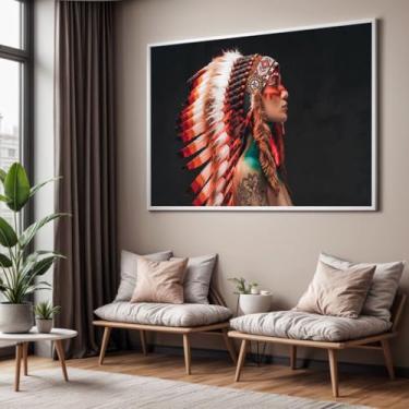 Imagem de Quadro com Moldura Sala Quarto India Americana Decorativo Horizontal Grande Hall