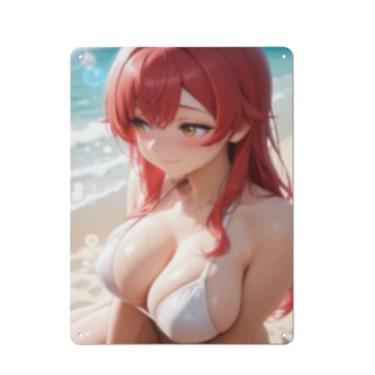 Imagem de Hot Sexy Anime Girl Poster Art Poster Tin Sign Vintage Wall Art Decoration Poster 30,5 x 40,6 cm, Aj007
