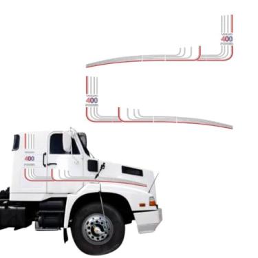 Imagem de Adesivo Faixa Lateral Caminhão Power 400 1989 Branco Adesivo Laminado - Compatível
