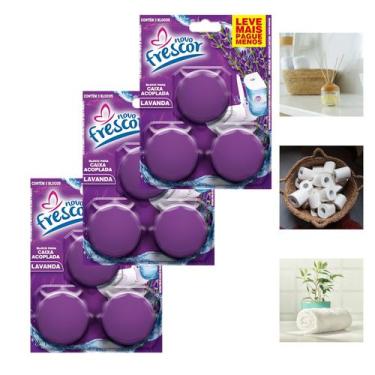 Imagem de Tabletes Pedra Bloco Sanitário Para Caixa Acoplada Kit 9 Unidades 45g 