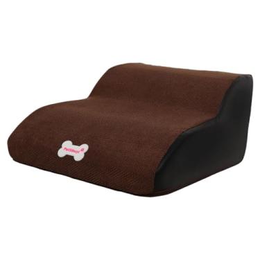 Imagem de MFMEXUL Escada para Cães com 2 Degraus para Cama Alta E Sofá, com Capa Lavável, Degraus de Espuma de Alta Densidade para Cães, Degraus para Animais de Estimaç, Café