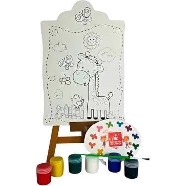 Imagem de Brinquedo Kit de Pintura Infantil Cavalete Avental (Safari 2)