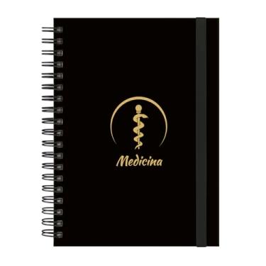 Imagem de Caderno Colegial Plus 12 Matérias Profissões Medicina (Preto e Gold)