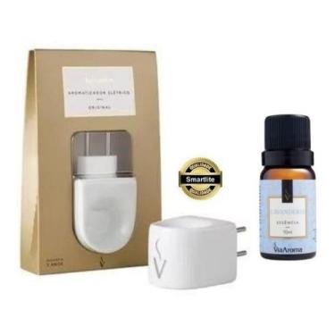 Imagem de Kit Difusor Aromatizador Eletrico de Porcela Via Aroma Com Essencia 10