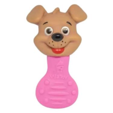 Imagem de Mordedor e Chocalho Cachorro Rosa - Vila Toy