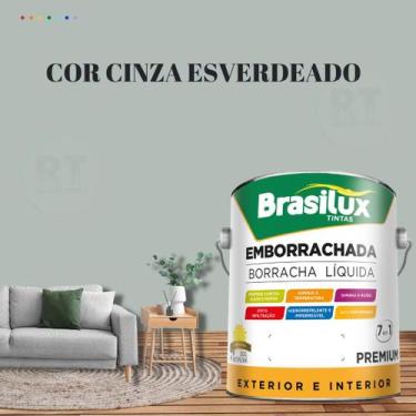 Imagem de Tinta Borracha Líquida Cinza 3.2l Premium Brasilux, CINZA ESVERDEADO