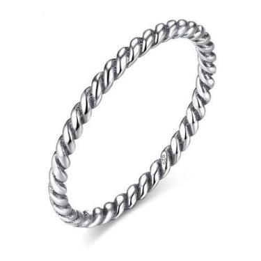 Imagem de Anel De Prata 925 Legitima Torcido Feminino Aliança Aliancinha - ISA R