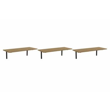 Imagem de Multiuso Quarto Kit 3 Prateleiras Industrial LI009 21x72x29 Freijo/Preto - Kappesberg