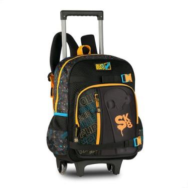Imagem de Mochila De Rodinha Infantil Escolar Meninos Suporte Skate - Clio Style