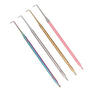 Imagem de Zhjvihx Separador de Cílios Ferreios de Tintura Agulha Curva 4 Pçs Ferradores de Levantamento de Permanente de Cílios Reutilizável Para Tingimentão de Sobrancelha
