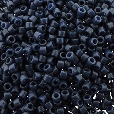 Imagem de Miyuki Contas de semente Delica tamanho 11/0 DURACOAT fosco azul marinho opaco tingido DB2143 tubo de 7,2 gramas