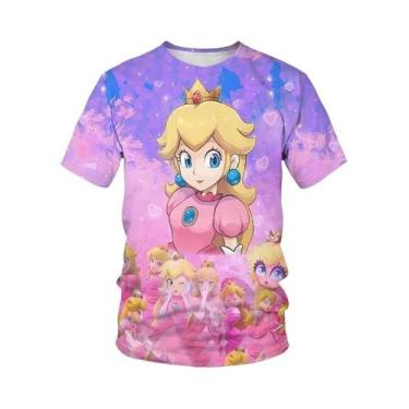 Imagem de Camiseta Infantil De Manga Curta Com Desenho Animado Super Mario Drago