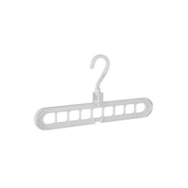 Imagem de Cabide Mágico 9 Furos Multiuso Dobrável Organizador Branco - YAAY