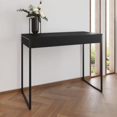 Imagem de Aparador Industrial Retangular Califórnia Preto 137X40Cm Base Ferro Pr